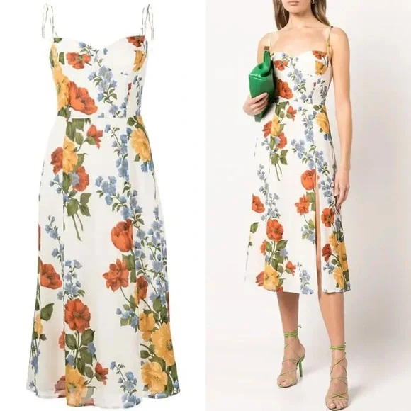 Reformation Juliette Formosa Floral Print Midi Dress Size 4 - Picture 2 of 16